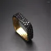 Küme halkaları kişilik parmak yüzüğü tam zirkon kare kadınlar için güzel parti düğün mücevher hediyesi parlaklık kristal anillo jz487