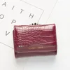 Wallets Wallet Women PU Leather Female Short Vintage Tri-fold Student Simple Multi-card Crocodile Pattern Coin Money Bag Purse