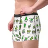 Underpants Men Cock Plants Cactus Green Watercolor Penis Underwear Sexy Boxer Briefs Shorts Panties Homme Breathable