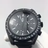 Relógio masculino 44mm super dominador lua lado escuro relógios mecânicos totalmente automáticos relógios de quartzo cinto de couro à prova dwaterproof água luminosa302q