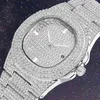 Moda iced out relógio masculino diamante aço hip hop relógios masculinos marca superior de luxo relógio ouro reloj hombre relogio masculino 210407276s