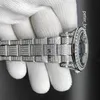 Montre SKY Full Diamond 40MM Montre de luxe glacée Automatique Hommes Argent Boîtier en acier inoxydable cadran noir étanche en acier inoxydable Ensemble Diamond272Y