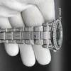 Full Diamond Sky Watch 40mm Luxury Iced Out Watch Automatic Men Silver rostfritt fodral svart ansikte Vattentät rostfritt set Diamond272y