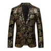 2018 nuevo traje de chaqueta Floral para hombre, Blazers para hombre, trajes de un solo botón a la moda, Blazers de fiesta ajustados de talla grande M-4XL286t