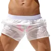 Shorts masculinos estilo festa calças homens transparente malha moda sexy perspectiva masculina workwear S-5XL223F