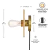 Vägglampa 1-ljus plug-in eller hårddisk sconce med faux rattan svartplatta 91004441 konstiga heminredning ljuskronor lampor led w