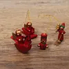 Decorazioni natalizie 12 pz/set Ornamenti in miniatura in legno Pendenti pendenti per alberi Regalo di anno Giocattolo per decorazioni per feste a casa per bambini Commercio all'ingrosso