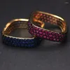 Cluster Rings personlighet Fingerring Full Zircon Square for Women Girls Lovely Party Wedding Jewelry Gift Shine Crystal Anillo JZ487