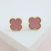 Boucles d'oreilles de créateurs Marque Clover Ear Stud Boucle d'oreille Boucle Drop pour femmes Senior Bijoux Classique Nouveaux Cadeaux de mariage 18k Gold Light Luxe Unisexe