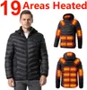 Parkas de plumón para hombre 19 áreas Invierno Cálido Chaquetas con calefacción USB Chaqueta con calefacción Hombres Abrigo eléctrico Ropa Chaqueta de algodón calentable 230928