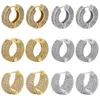 Hoop Earrings EYIKA Hiphop Gold Silver Color Iced Out CZ Stone Double Side Zircon Chunky Earring For Men Women Fashion Jewelry