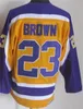 Herren Retro Hockey 23 Dustin Brown Jersey Vintage Classic 99 Wayne Gretzky 20 Luc Robitaille 32 Kelly Hrudey Retired Alle Nähte Schwarz Weiß Gelb Lila Teamfarbe