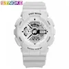 PANARS Sport de plein air blanc montre numérique hommes femmes réveil 5Bar étanche choc militaire es LED affichage 210728268Q