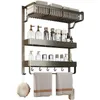 Bathroom Shelves Bathroom Shelf Organizer Shower Storage Rack Black Corner Shelves Wall Mounted Aluminum Toilet Shampoo Holder No Drill 230926