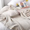 Blanket 100 Cotton Soft Bed Plaid Home Japenese Knitted Blanket Corn Grain Waffle Embossed Summer Ruffles Warm Throw Bedspread 230928