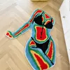 カーペット手作りの女性のボディラグ形状房ドカーペットぬいぐるみふわふわした柔らかい複数の色の家の装飾リビングルームベッドルームルーム美学230928