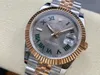 Con scatola originale Orologio da uomo alla moda 41mm Datejust Movimento meccanico automatico Orologi da uomo quadrante grigio oro rosa Cinturino in acciaio inossidabile Sportivo 2024