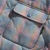 Heren Down Parka Hip Hop Winterjas Plaid Capuchon Harajuku Casual Rits Jassen Preppy Stijl Uitloper Streetwear Unisex 231005