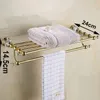 Towel Racks Gold/Chrome Towel Rack Wall-mounted Stainless Steel Towel Holder Morden Design Bathroom Accessories Bath Shelves 230927