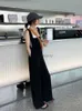 Jumpsuits voor dames Rompertjes Zwarte jumpsuits Dames Zomer Losvallend Kantoor Dame Minimalistisch Chic Vrije tijd Volledige lengte Koreaanse stijl Temperament Overalls All-matchL231005