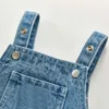 Rompertjes Baby Jongens Meisjes Kleding Mouwloze Baby Denim Body Kinder Jumpsuit Herfst Baby Denim Overalls 231005