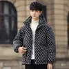 Men's Down Parkas Hooded Jacket Men 2023 Winter Fashion Man Short White Duck Warm Thicken Letter Print Coat Puffer Women 231005