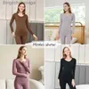 Women's Thermal Underwear Women's Thermal Underwear Winter Clothes Seamless Thick Warm Lingerie Women Thermal Clothing Set Women Underwear Set 2 Pcs 2023L231005