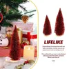 Kerstversiering 2 stuks Mini Boom Festival Scène Versiering Decor Decoratieve Kleine Kerst Plastic Ornamenten Grenen