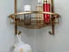 Bathroom Shelves wholesale and retail Wall Mounted Antique Brass Bathroom Corner Shelf Bathroom Shampoo Shelf Bath Shower Shelf Soap Holder 230926