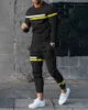 Men's Tracksuits Summer Fashion Tracksuit Set For Men 2 Piece Outfit långärmad t -skjorta byxor byxor Sweatpants Sportdräkt överdimensionerade kläder 231005
