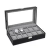 Boîtes de montres Cas 6 10 12 Slots Box Case Anneaux Chaîne Collier Titulaire Organisateur De Stockage Bijoux Affichage PU Cercueil En Cuir Saat Tr250O