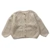 Jackets Boys And Girls Spring And Autumn Sweater Baby Kids Knit Cardigan Sweater Clothes Korean StyleTwist Shape Girls Clothing 231005