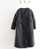 Women's Trench Coats Korean Fashion Winter Mid-Length Loose Rhombus Quilted Padded Parka Coat Acolchado Abrigos Jacket Women