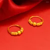 Hoop Earrings 24K Gold Plated Bead MaVintage Ethnic Bohe Round Ear Buckle For Women Jewelry Accessories Bulk Wedding Party