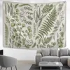 Tapissries Floral och Green Plants Tapestry Wall Hanging Fern Leaves Boho Nature Landscape Eesthetic Room Home Decor 230928