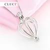 قلادة قفص القلب Cluci 925 Sterling Silver Pendant 3PCS حبات الملحقات للنساء المجوهرات الفضية الأصيلة S1810261G