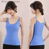 Women's Thermal Underwear Winter sleeveless thermal double-layer tank top women's U-neck slim solid color built-in chest pad large tank top underwearL231005