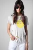 Zadig Voltaire Womens Designer Tシャツ夏のファッションCottonladies TシャツZVモノグラムラウンドネック半袖女性ティーカジュアル