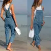 Macacões femininos macacão 2023 calças de carga mulheres jeans bib macacão jeans macacões macacão senhoras rasgado buraco suspensórios longo playsuit bolsos macacãol231005