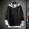 Vestes pour hommes Hommes Sweats à capuche High Street Pull à manches longues Patchwork Sweat-shirt Mode Streetwear Sweat à capuche Harajuku Tops 231005