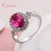 Anillos de boda 925 Anillo de compromiso de plata esterlina Sección Rotación Curva Estilo Cubic Zircon para mujer niña 231005