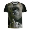 Men's T-Shirts Fashion 2021 Summer Men 3D Printed Animal Monkey T-shirt Short Sleeve Funny Design Casual Tops Tees Graphic256j