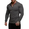 Мужские поло, модная осенняя рубашка-поло из эластичного хлопка, спортивная мужская весенняя повседневная дышащая футболка с длинным рукавом, спортивная одежда 231005