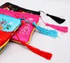 Embroidered Cloth Zipper Soft Eyeglass Pouch Case Women Sunglasses Storage Bags Tassel Glasses Purses 10pcs/lot