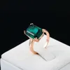 Natural Emerald Ring Zircon Diamond Rings for Women Engagement Wedding Rings with Green Gemstone Ring 14K Rose Gold Fine Jewelry212x