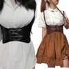 Bälten 1pcs sexiga läderkvinnor midja bälte elastiskt brett band waspie korsett cinch underbust