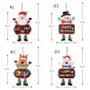 DHL Christmas Ornaments Paper Board Door Window Hanging Pendant Welcome Merry Christmas Boards Xmas Decortaions Santa Claus Snowman 1005