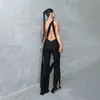 Kobiety Jumpsuits Rompers Cryptograficzne głębokie V owinąć wokół halter seksowne spodnie bez pleców, kombinezony modne stroje dla kobiet jednoczęściowe rompers commalsl231005