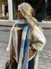 Kamizelki kobiet brązowe patchwork Fur Futro Teddy płaszcze jesienne bez rękawów zagęszcza kamizelka kardiganowa kamizelka 2023 Kobieta luźna kamizelka 231005