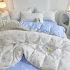 Bedding Sets Set Single Double Pillowcases Girls Sheet Cover Linens With Duvet Style Boys Simple Green Flat Kit Twin Bed Grey